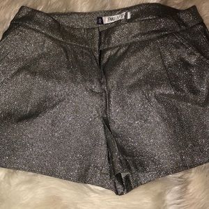 Sparkly silver JLO shorts